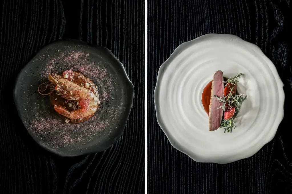 Shrimp and Duck dishes