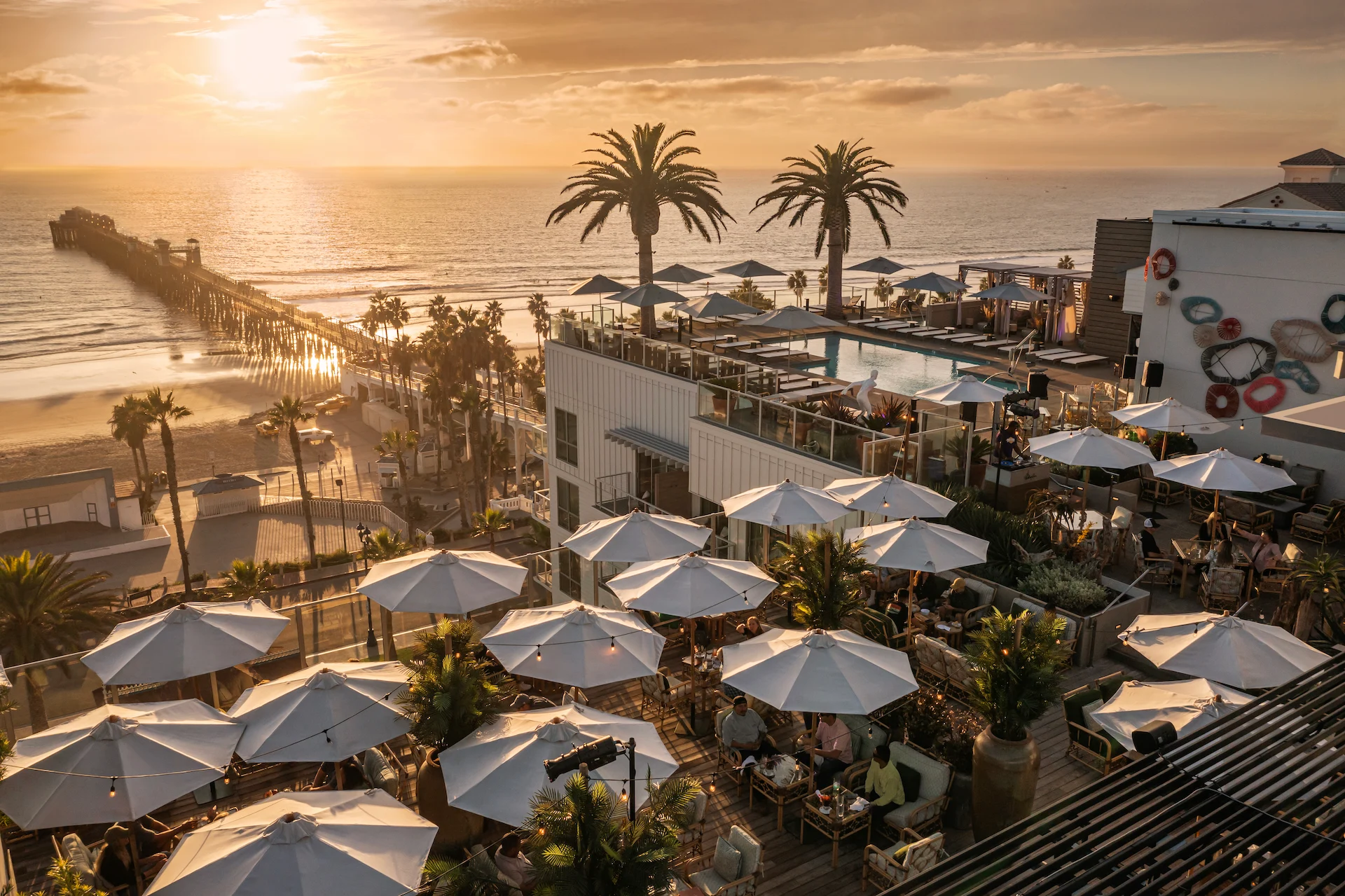 Mission pacific hotel and the rooftop bar pier