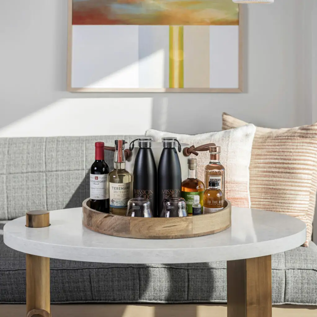 Selection of beverages at mission pacific beach resort