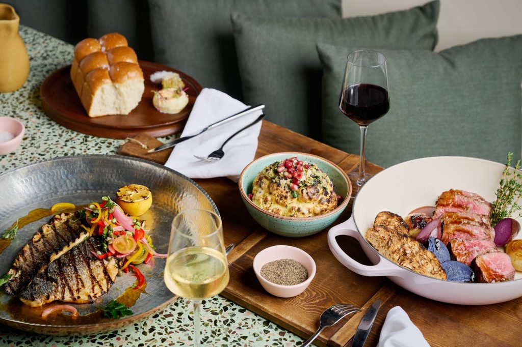 Food displayed on table