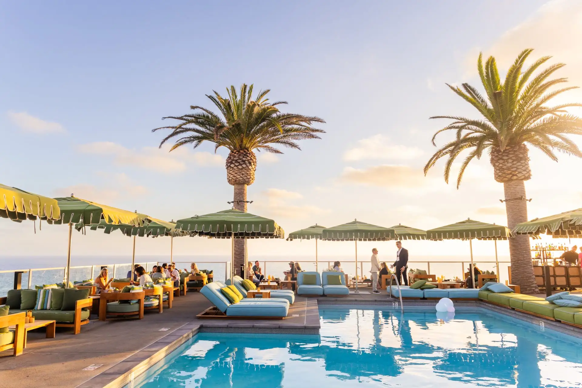 Event at rooftop pool