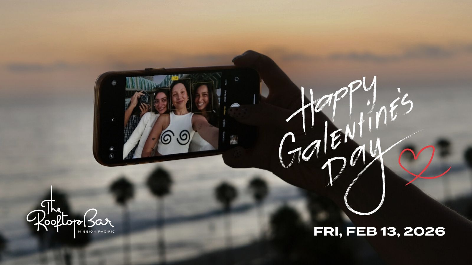 The Rooftop Bar's Galentine's Day graphic